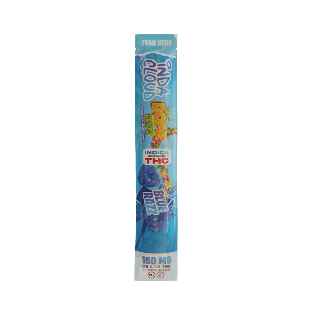 Dope Rope THC Gummies - Blue Razz (Sleeve of 20) - SERVD Distribution